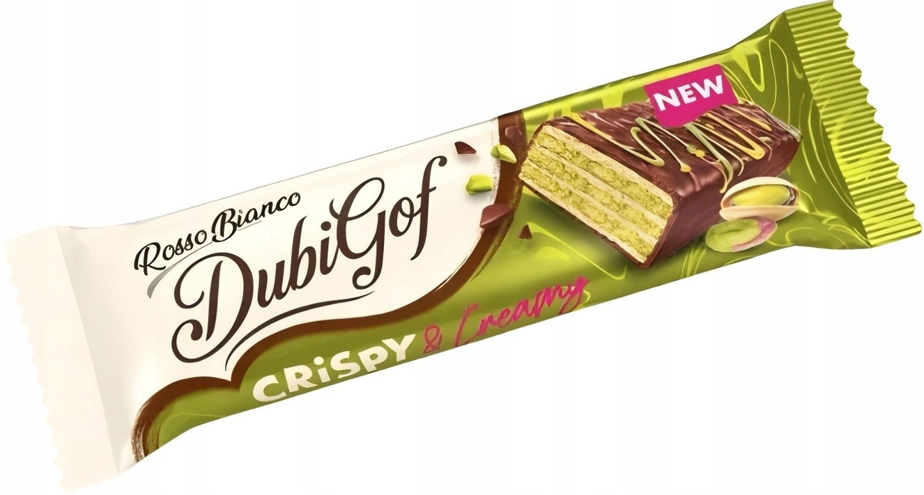 Levně Dubigof Tyčinka s náplní s pistáciovou příchutí v kakaové polevě 35g 24ks