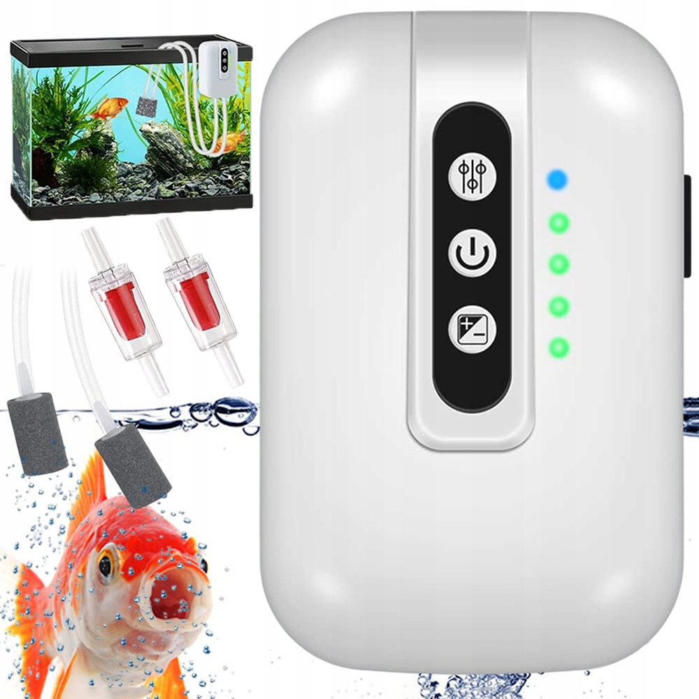 Levně Provzdušňovač Akvária Pumpa S Regulací 2 Otvory Sada 2W 180L/h