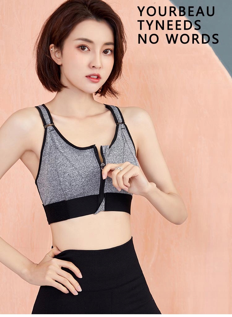 Sports Bra Women Sportswe Crop Sport Top Adjustable Belt Zipper Yoga  Running Bras Push Up Vest Shockproof Underwear Gym Bralette