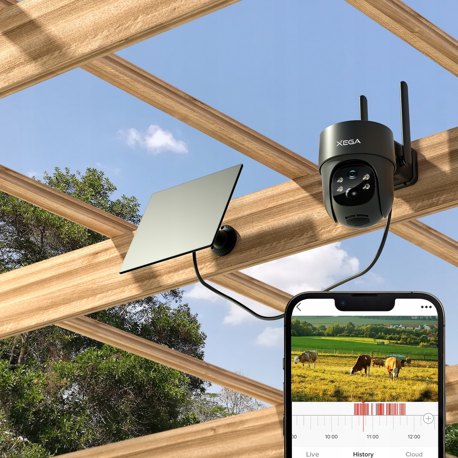 XEGA 4G LTE Solar 2K HD 3MP PTZ Wireless Outdoor Camera — miniatura 10