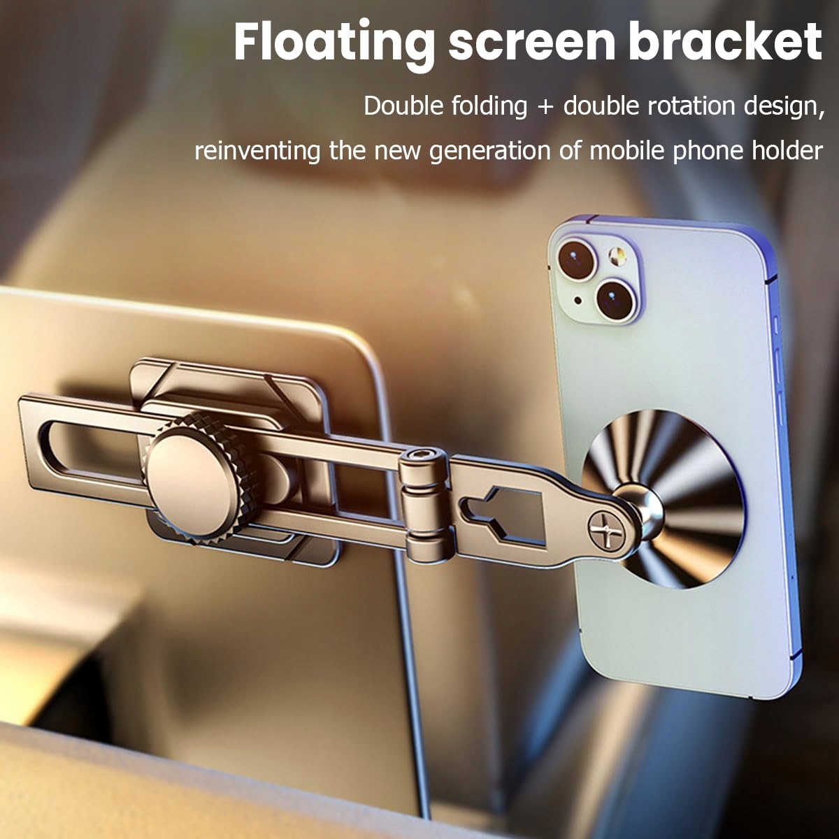 CGEAMDY Magnetyczny Uchwyt Samochodowy Na Telefon 360° Obrotowy Aluminiowy — miniatura 2