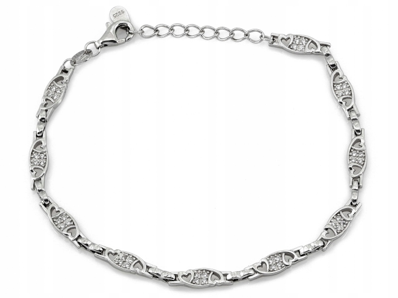 Stříbrný dámský náramek 925 srdce, ideální jako dárek značkového výrobce od klenotníka