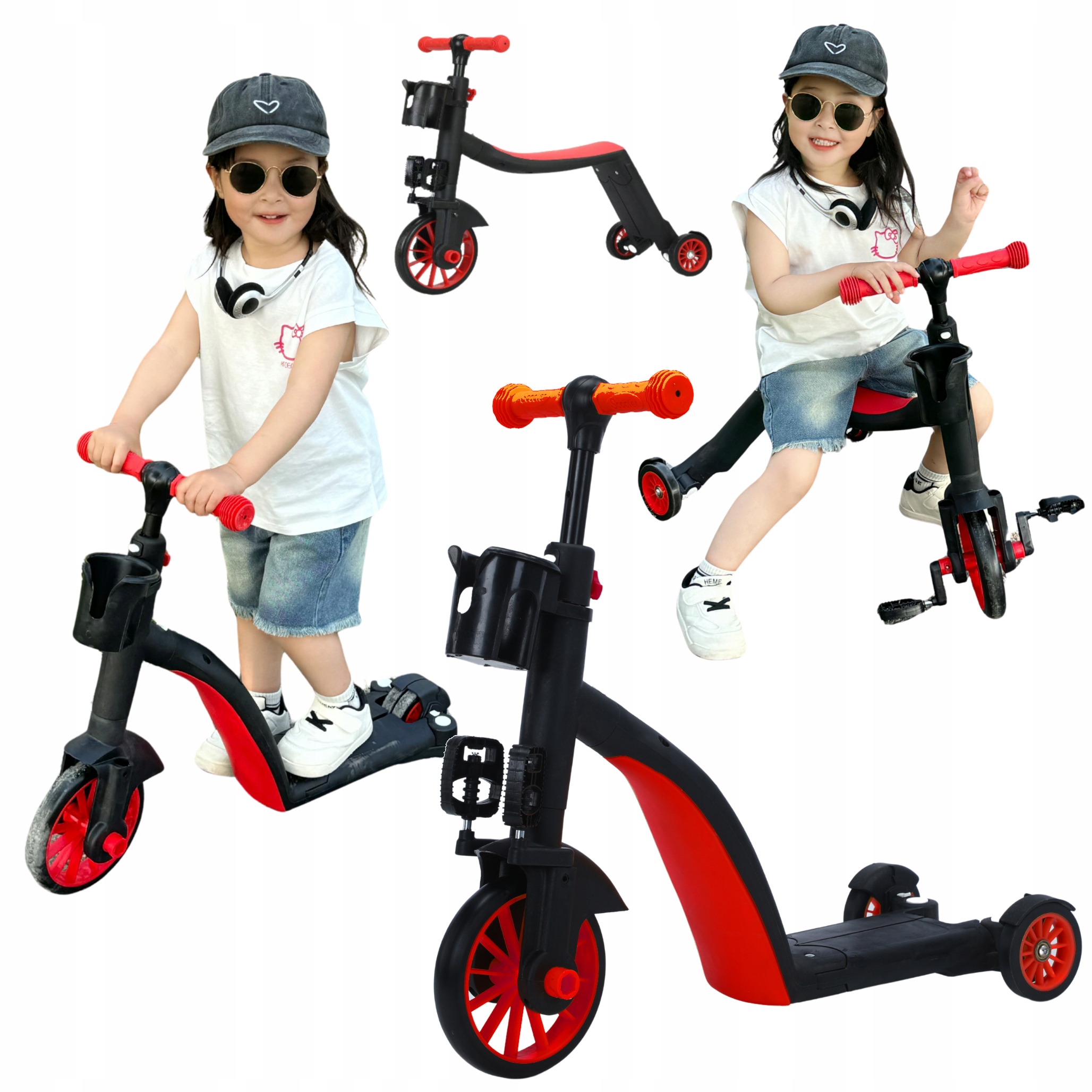 Rowerek Biegowy rower trójkołowy Hulajnoga trójkołowa balansowa 8w1