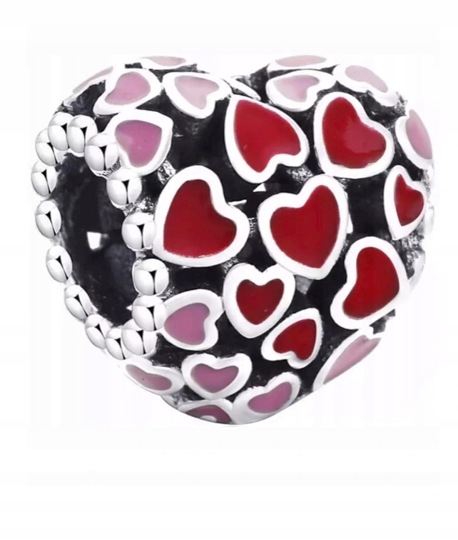 Charms zawieszka do bransoletki serce srebro 925