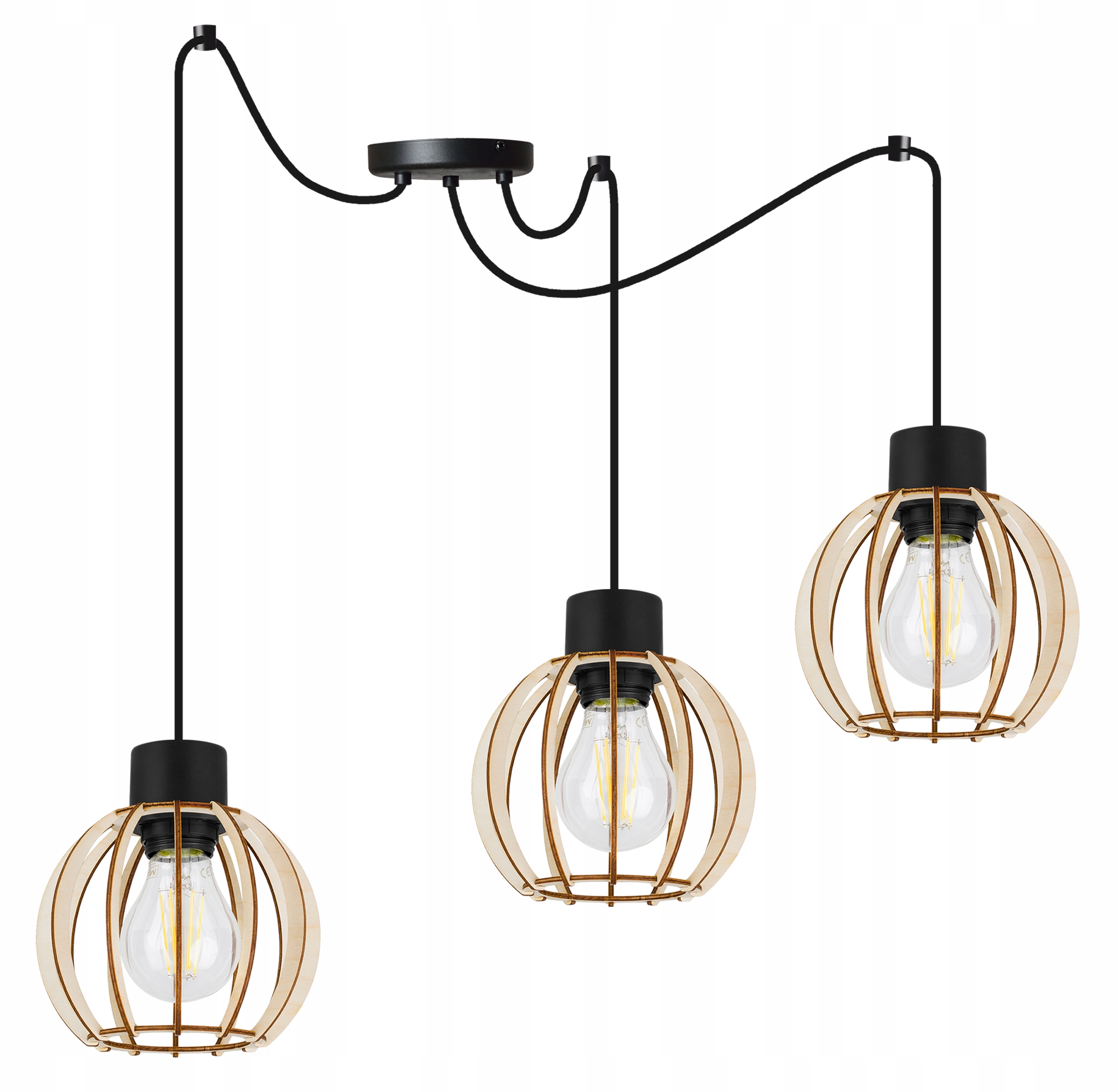 

Nowoczesna Lampa Wisząca Sufitowa Z Drewna Led