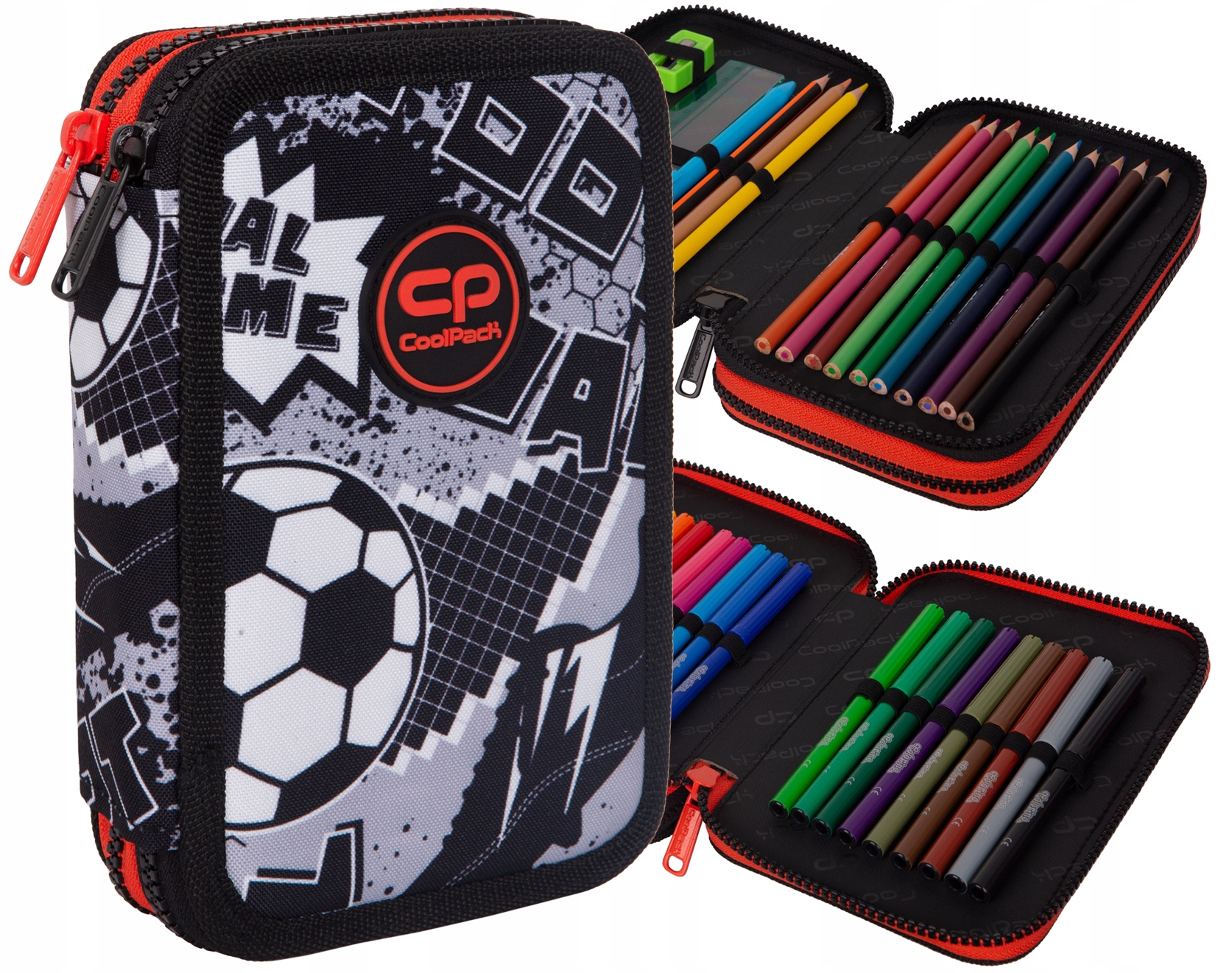 

Coolpack Piórnik Dwukomorowy Wyposażenie Grey Ball
