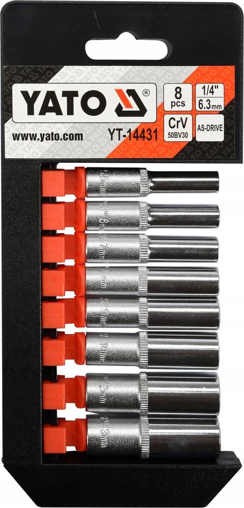 

Yato Zestaw Nasadek Długich Nasadki 1/4 CrV 8el