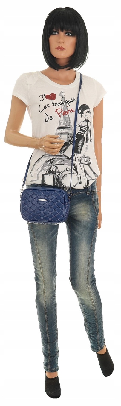 Torebka Damska czarna listonoszka pikowana Chanelka N522 Black Marka inna