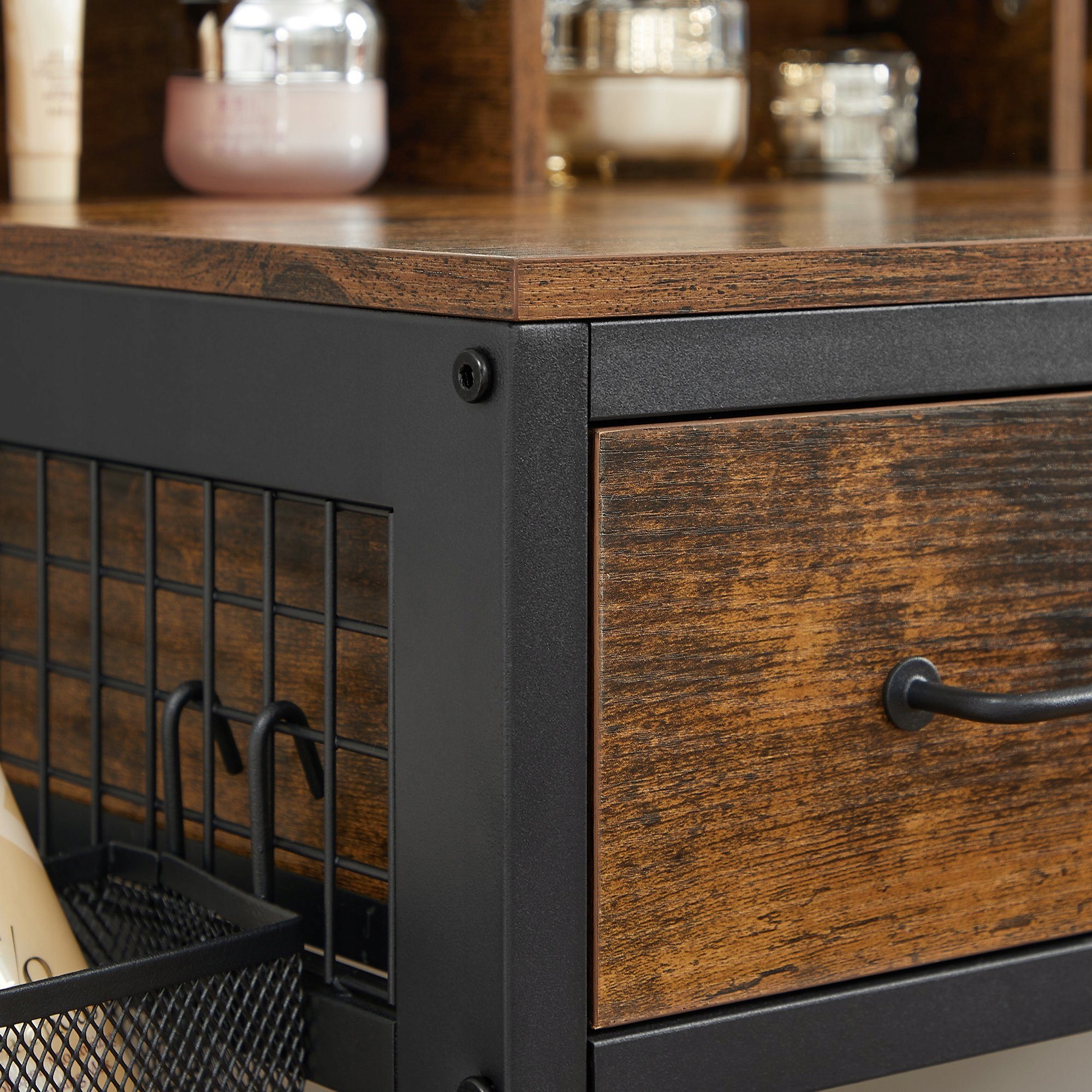 TOALETKA LUSTRO TABORET LOFT RUSTYKALNA RETRO Kolor mebla odcienie brązu