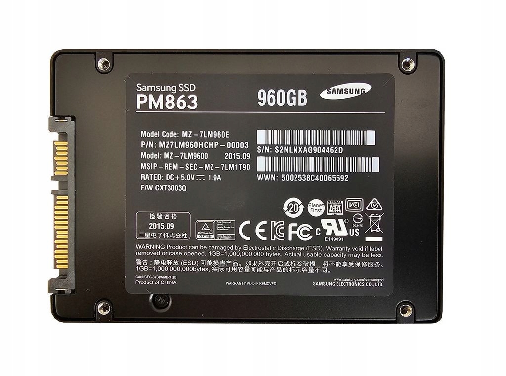 DISK DELL SAMSUNG PM863 960GB SSD SATA 6G 2,5 TLC 06PKVX MZ-7LM9600