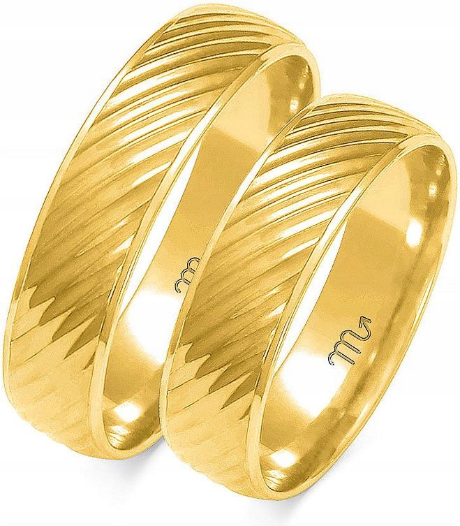 Zlaté snubní prsteny pro svatební obřad 585, 8 9 10, elegantní, lesklé, 14kt