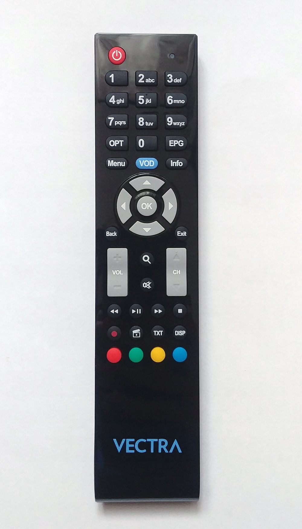 Pilot do dekoderów telewizji kablowej VECTRA -BLUE Model Vectra Grey