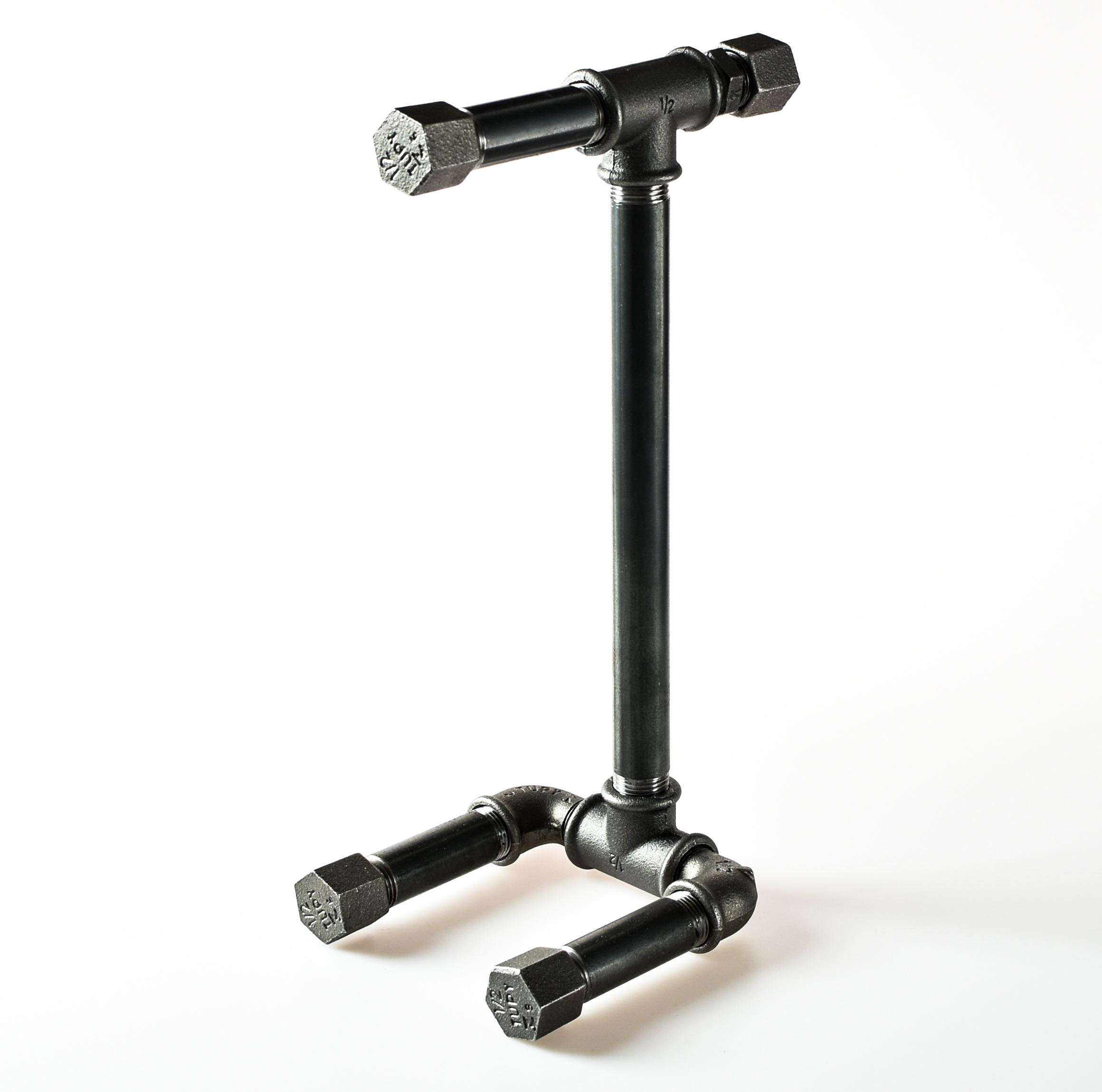 Stojan na sluchátka trubky ocelový industriální loft, věšák těžký, pevný