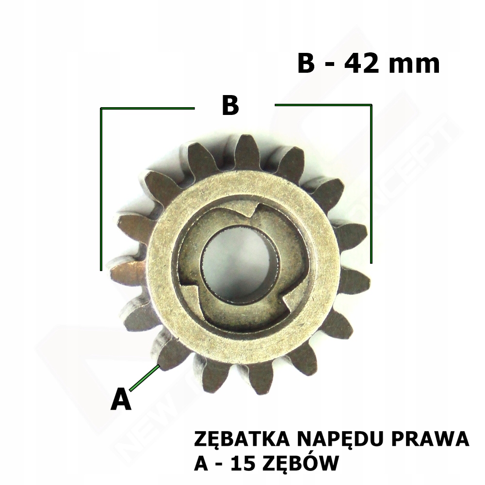 

Zębatka Napędu "r" (15 zębów, na 1 klin)
