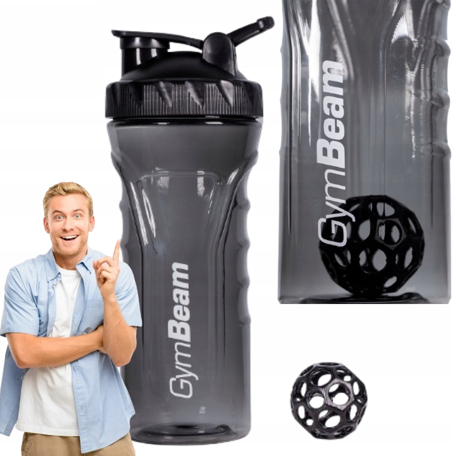 Shaker Na Siłownię Do Pracy Czarny Gymbeam Szejker 1000ml