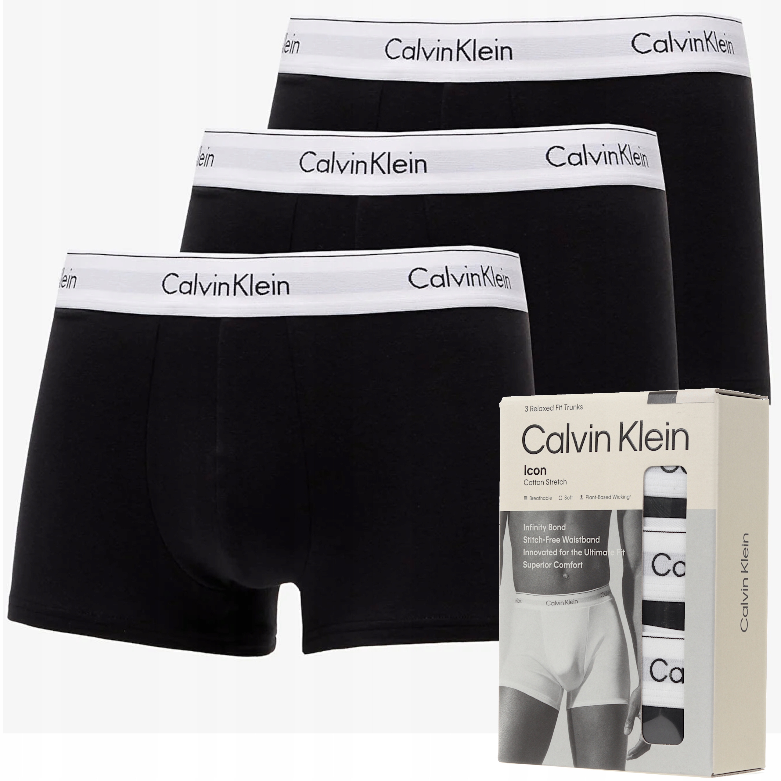 Pánské boxerky Calvin Klein trunk 3-pack bavlněné, prodyšné, sada M