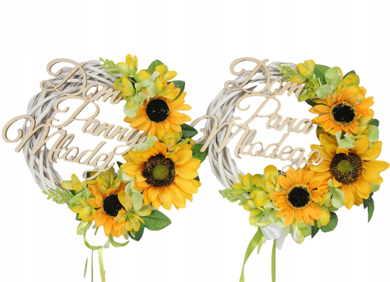 Věnec Slunečnice na dveře Dům nevěsty svatba