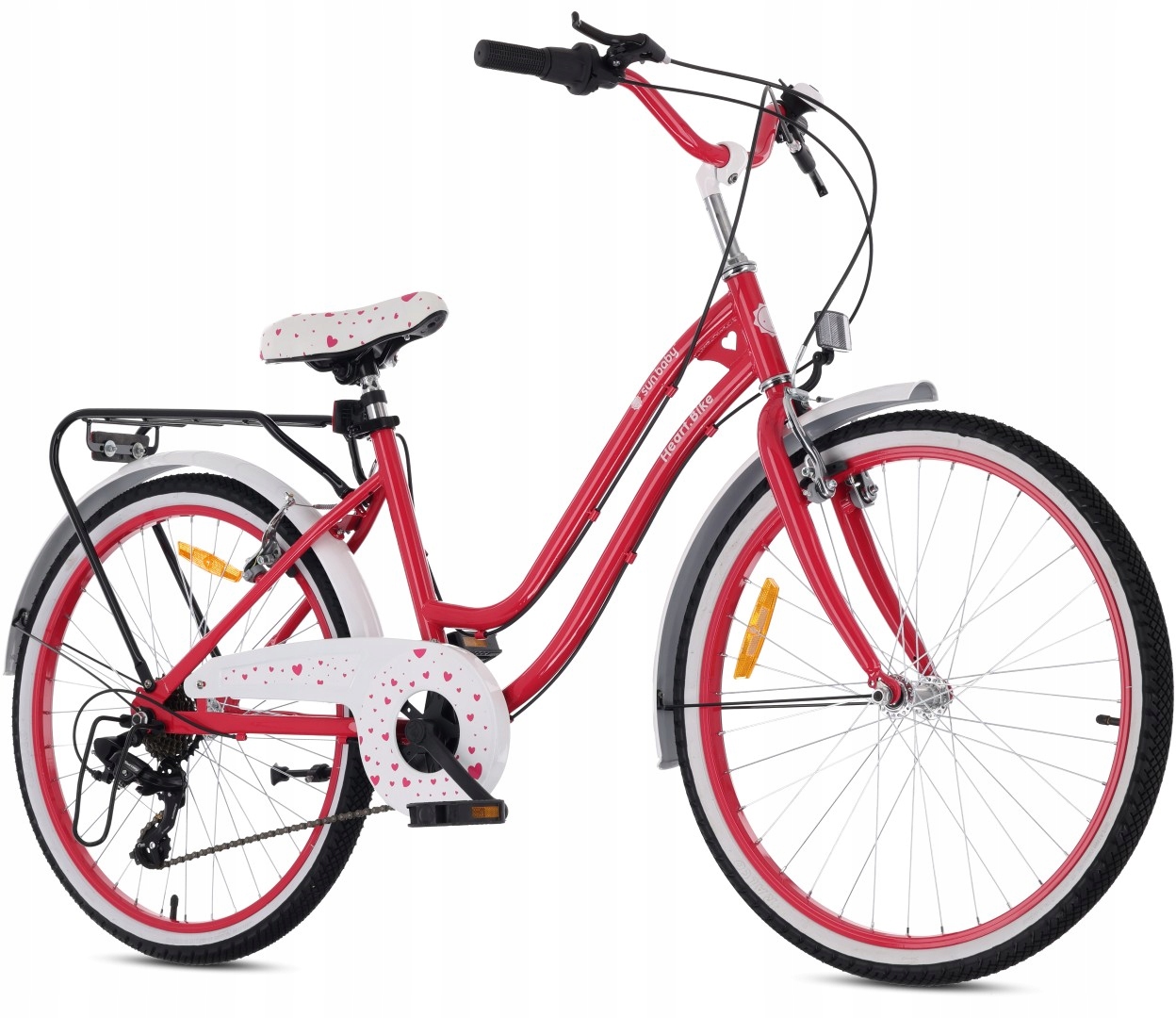 Rower dla dziewczynki miejski młodzieżowy 24 cale na komunię 7 Shimano