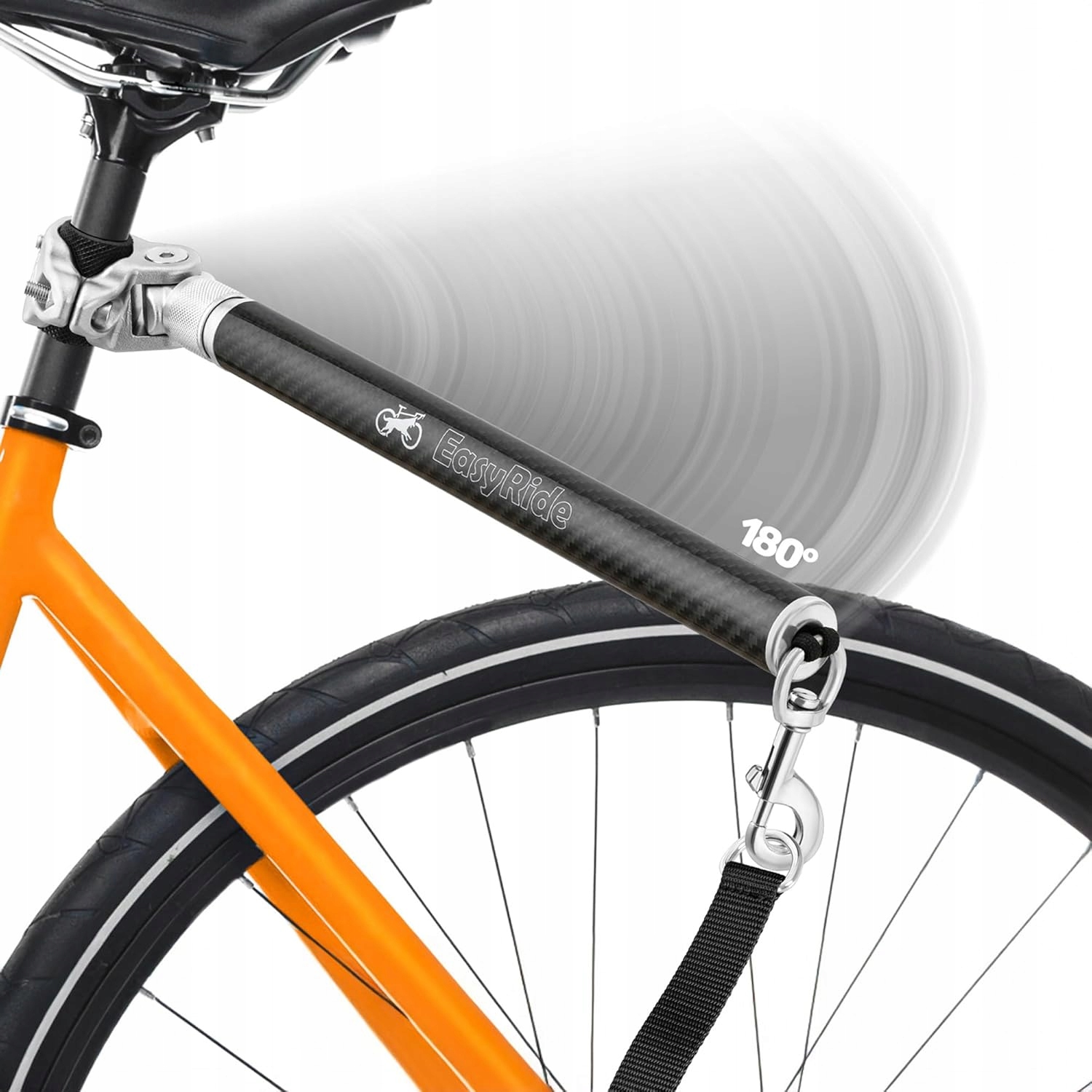 Vodítko na kolo pro psa Hands-Free otočná o 180° s tlumičem, černá