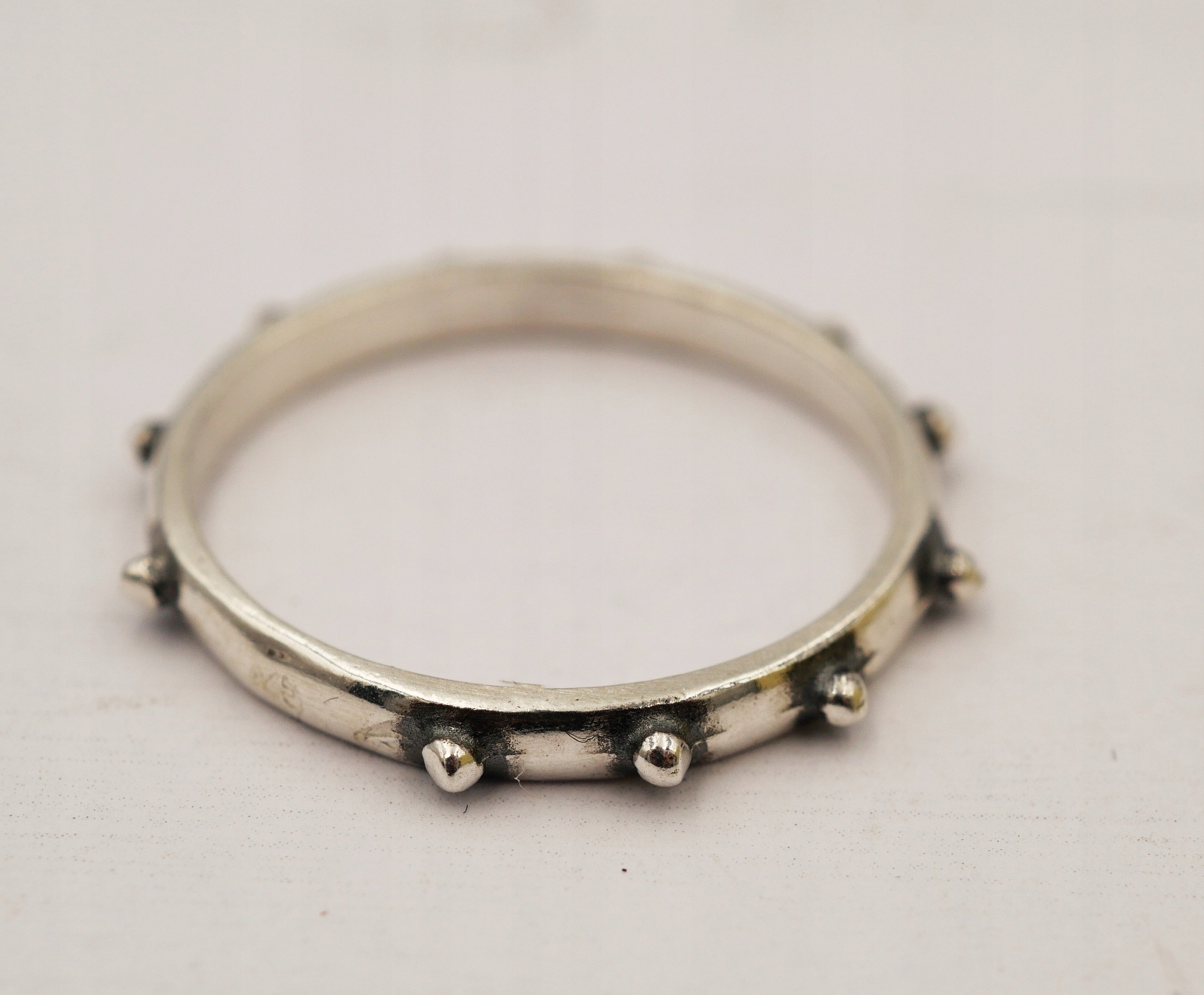 Srebrna obrączka - różaniec Marka Inna marka