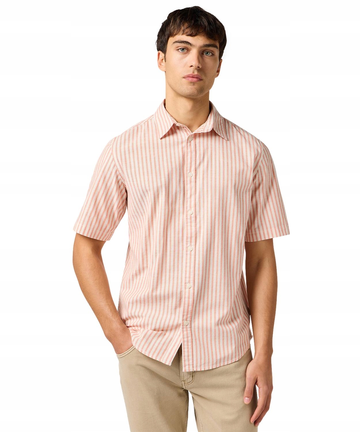 Košile Wrangler Ss Shirt 112362758 Flamingo Stripe L