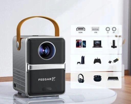 Mini PROJEKTOR LED RZUTNIK PRZENOŚNY Feegar WiFi 5G Bluetooth HDMI FOCUS Rozdzielczość podstawowa (px) 1280 x 720