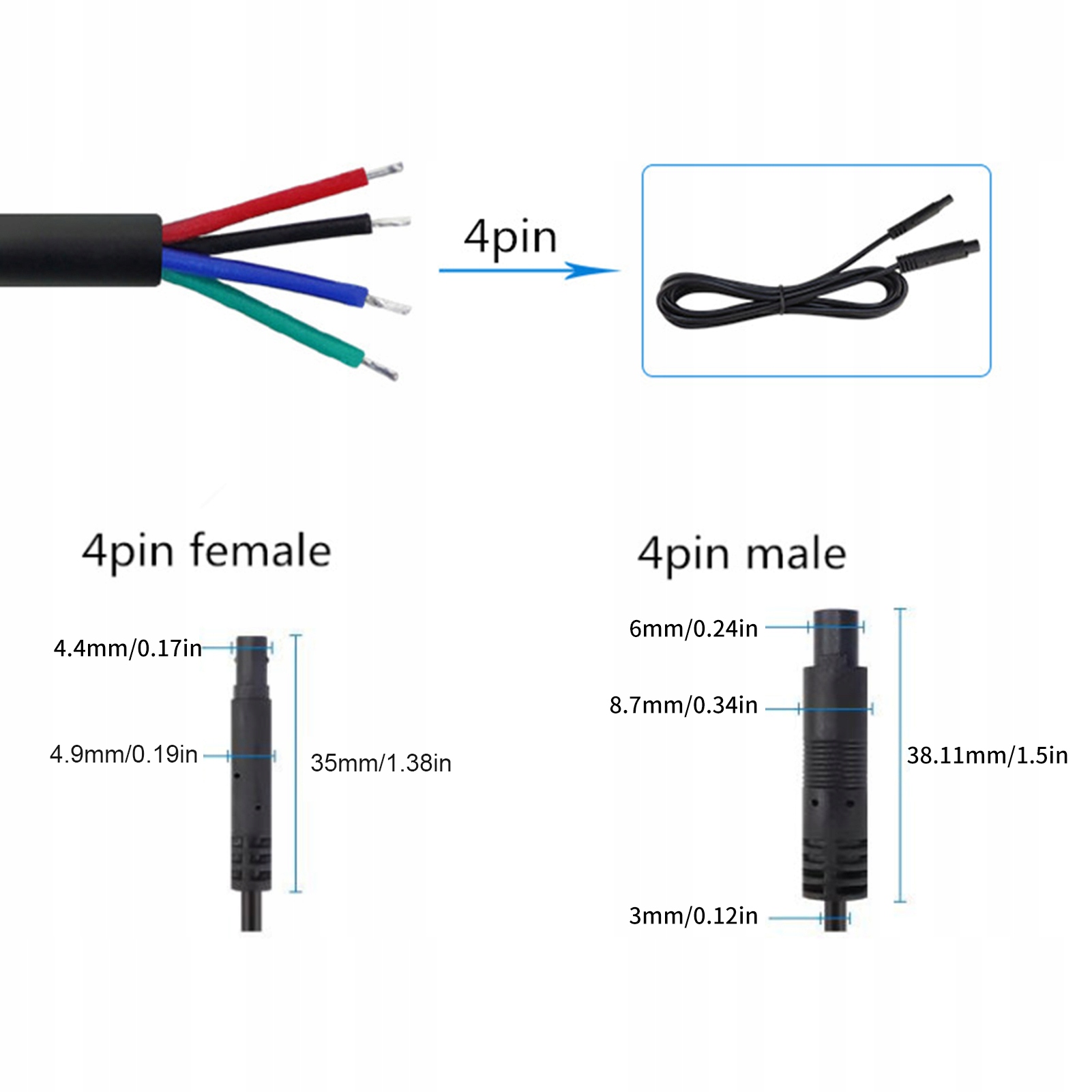 2.5M 4PIN PRZEDŁUŻACZ KAMERY DO DESKI Producent Inny