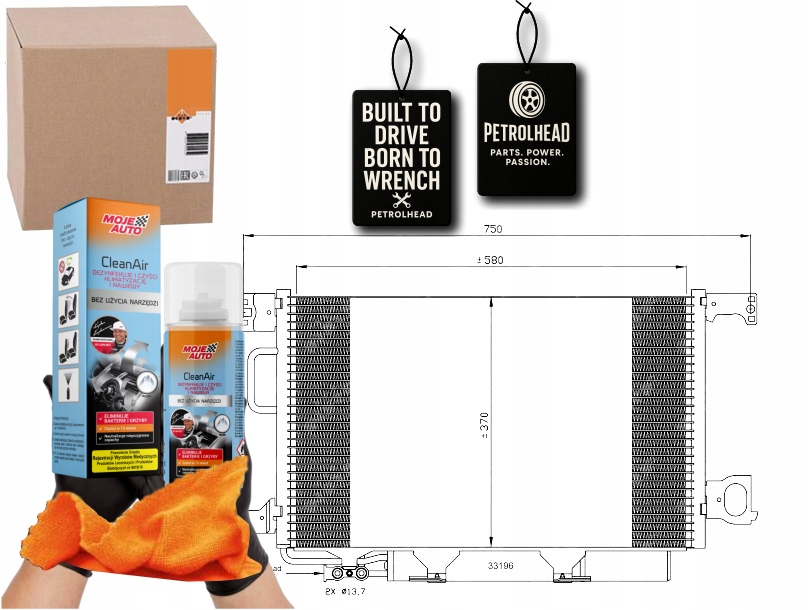 Kondenzátor Klimatizace Mercedes C209 A209 W203 CL2 #Petrolhead Pro+ Kit9