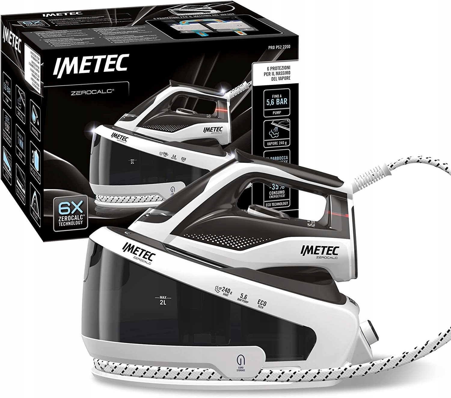 SATACJA PAROWA Imetec ZeroCalc PRO 2200W+FILTRY