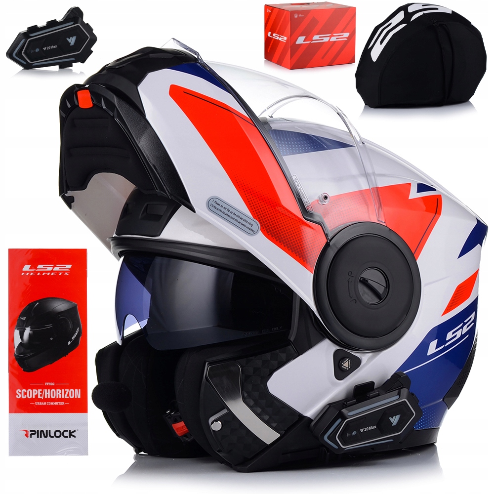 Motocyklová Prilba LS2 FF902 Scope II, Čeľusťová Pinlock Clona Interkom