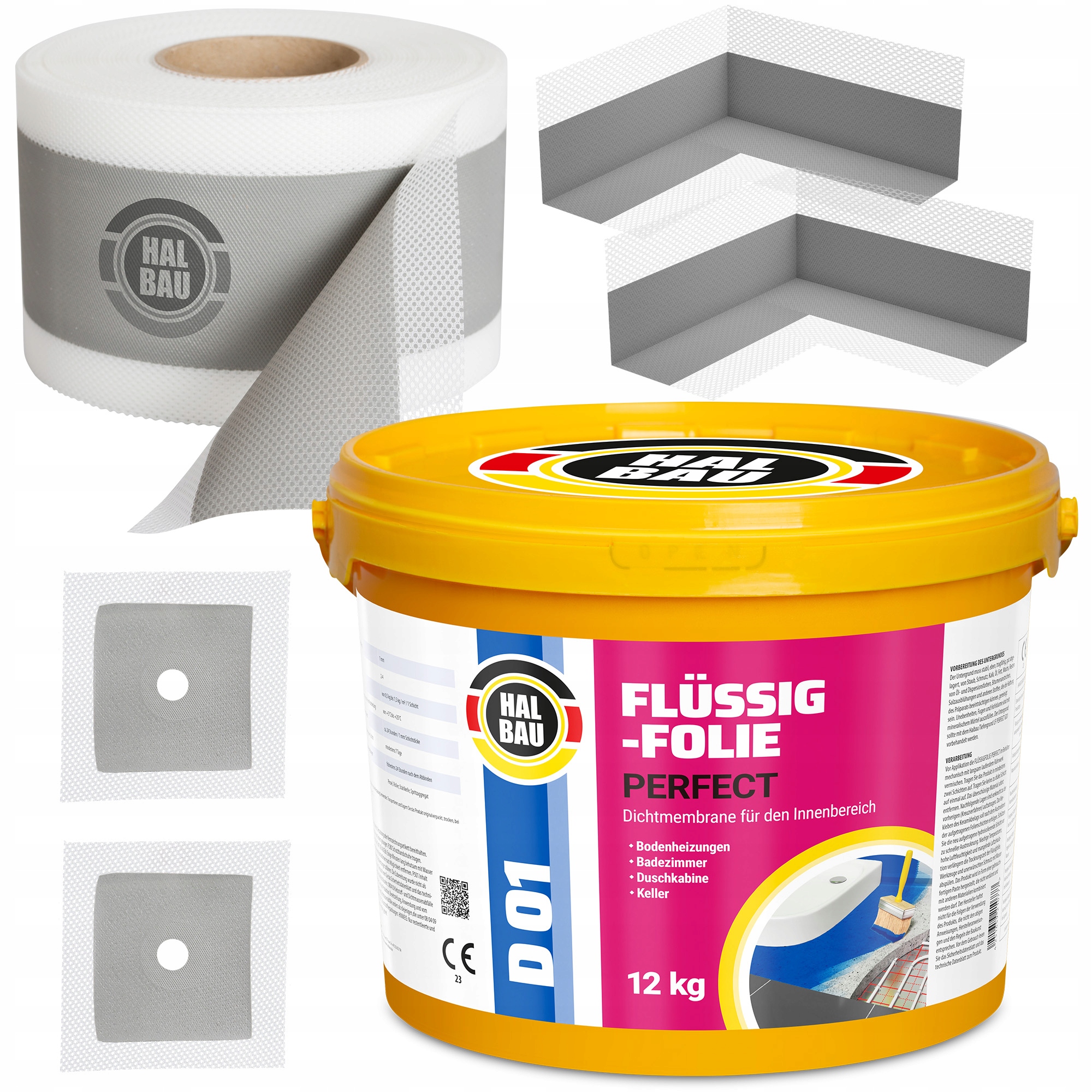 Fólie 12 kg Rohy 2 ks Páska 5 m Manžety 2 ks