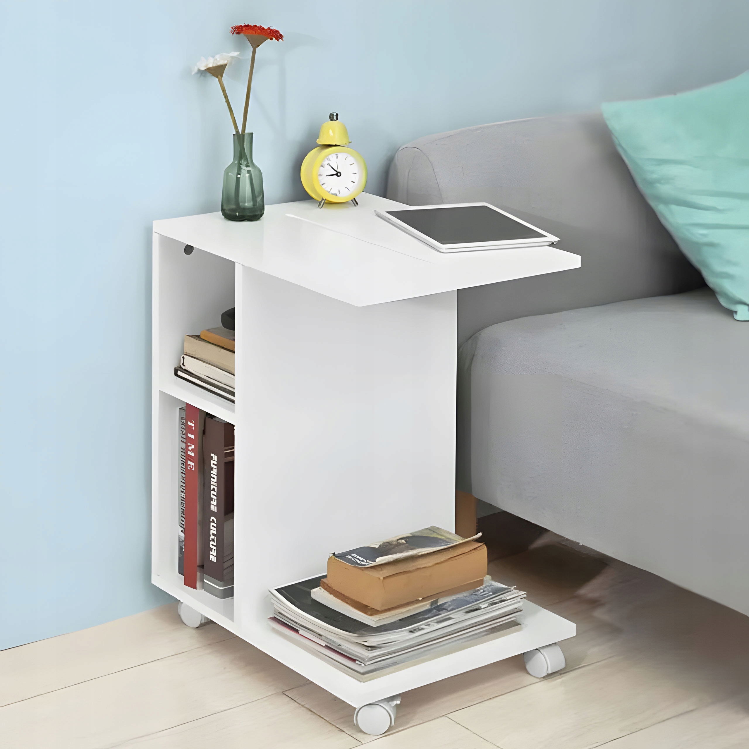 ModernHome PJJCFT0060 Stolek na kolečkách 58 x 45 x 35 cm, bílý
