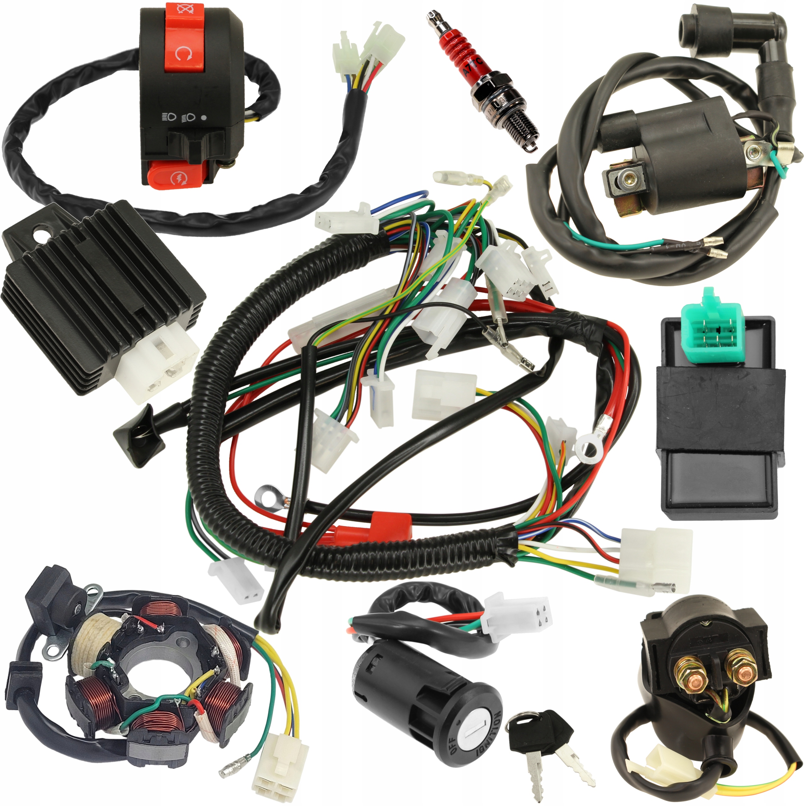 Instalacja Elektryczna A Wiązka Stator Cewka Moduł Atv Quad 110 125 komplet
