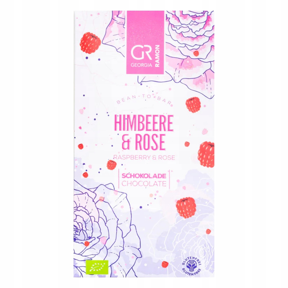 Levně 2x Georgia Ramon Bílá Čokoláda s malinami a růží 50 g Zlatý medailista