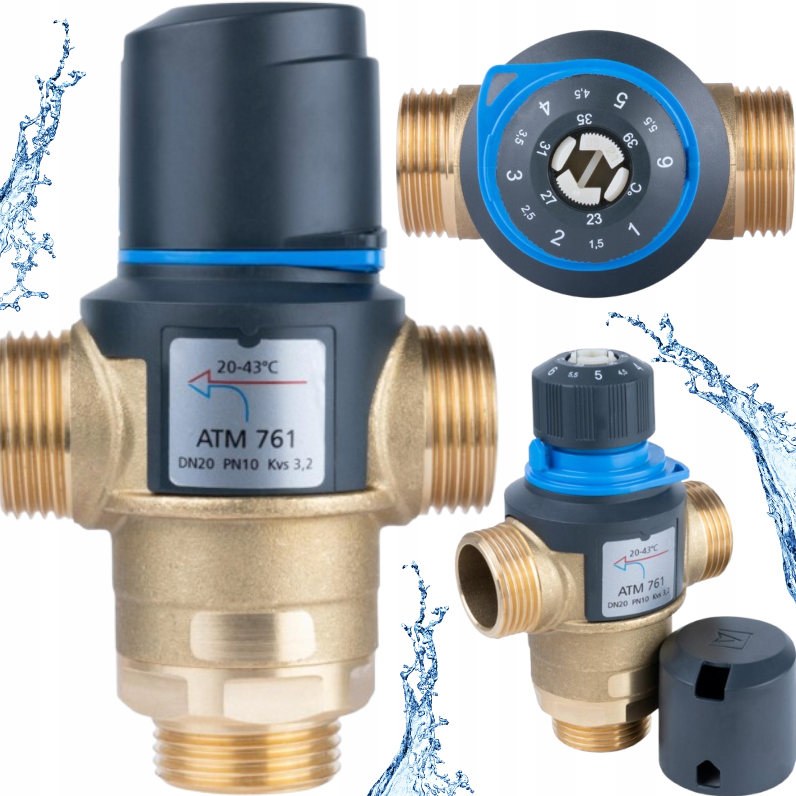 Termostatický Miešací Ventil Mosadzný Atm 761 1" 20-43°C 3,2 m³/h Afriso