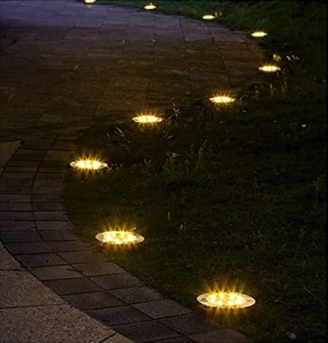 LAMPA SOLARNA NAJAZDOWA GRUNTOWA LED 8 SZT Kształt okrągły