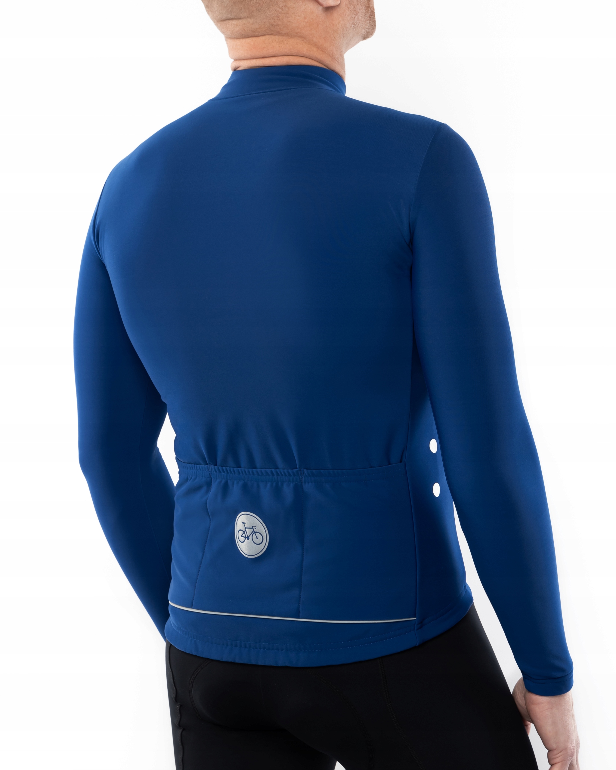 OCIEPLANA BLUZA KOLARSKA KOBALTOWA L, ODBLASKI, LOKOSPORT, SZOSOWKA. Model SG33