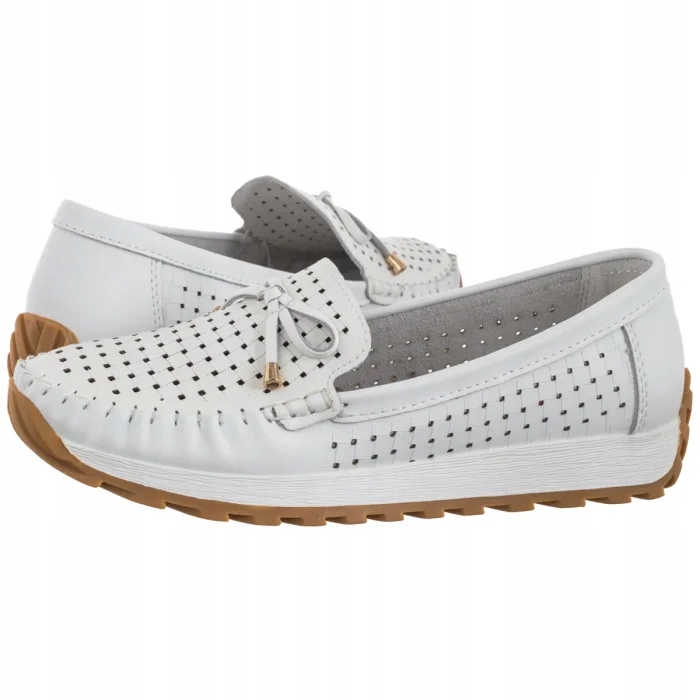 Polobotky Kožené Mokasíny Dámské Artiker Bílé 56C1851
