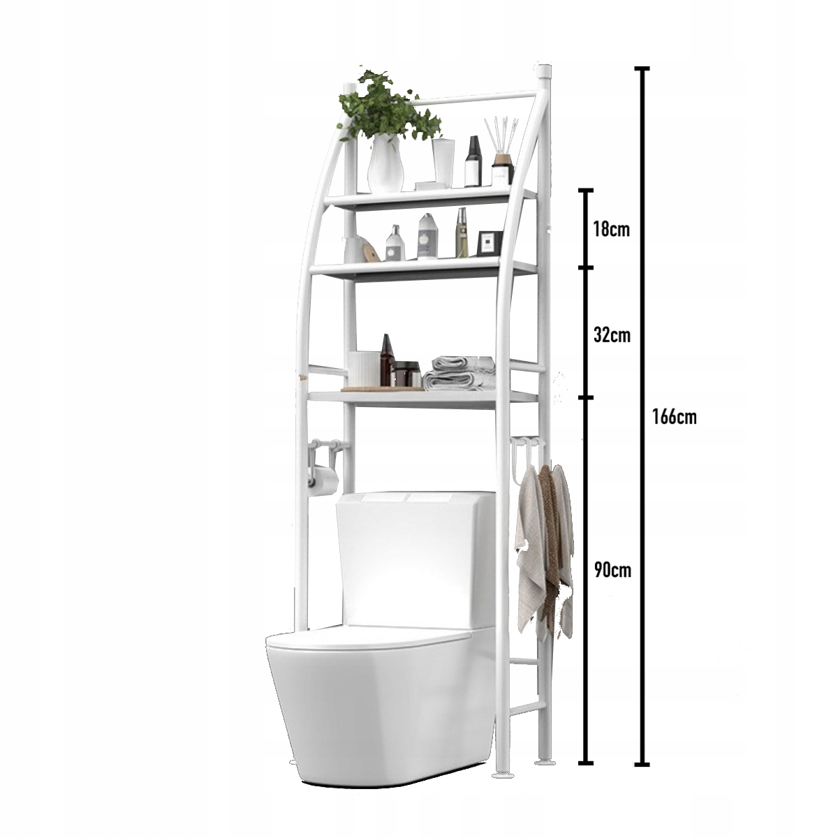 PÓŁKA NAD WC STOJAK DO ŁAZIENKI SZAFKA ŁAZIENKOWA BIAŁA Marka Perfectlife