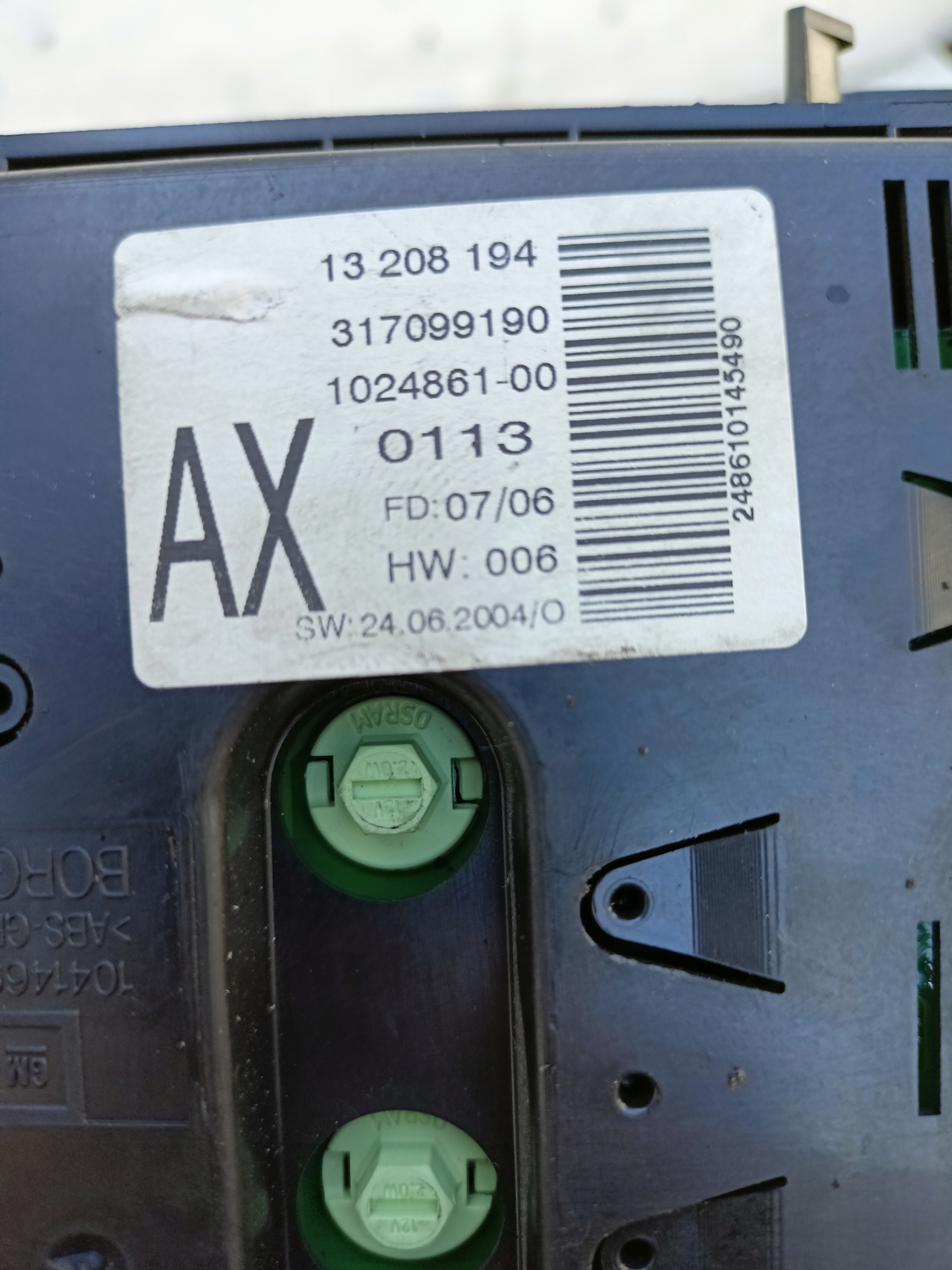 display OPEL ASTRA H 13208194