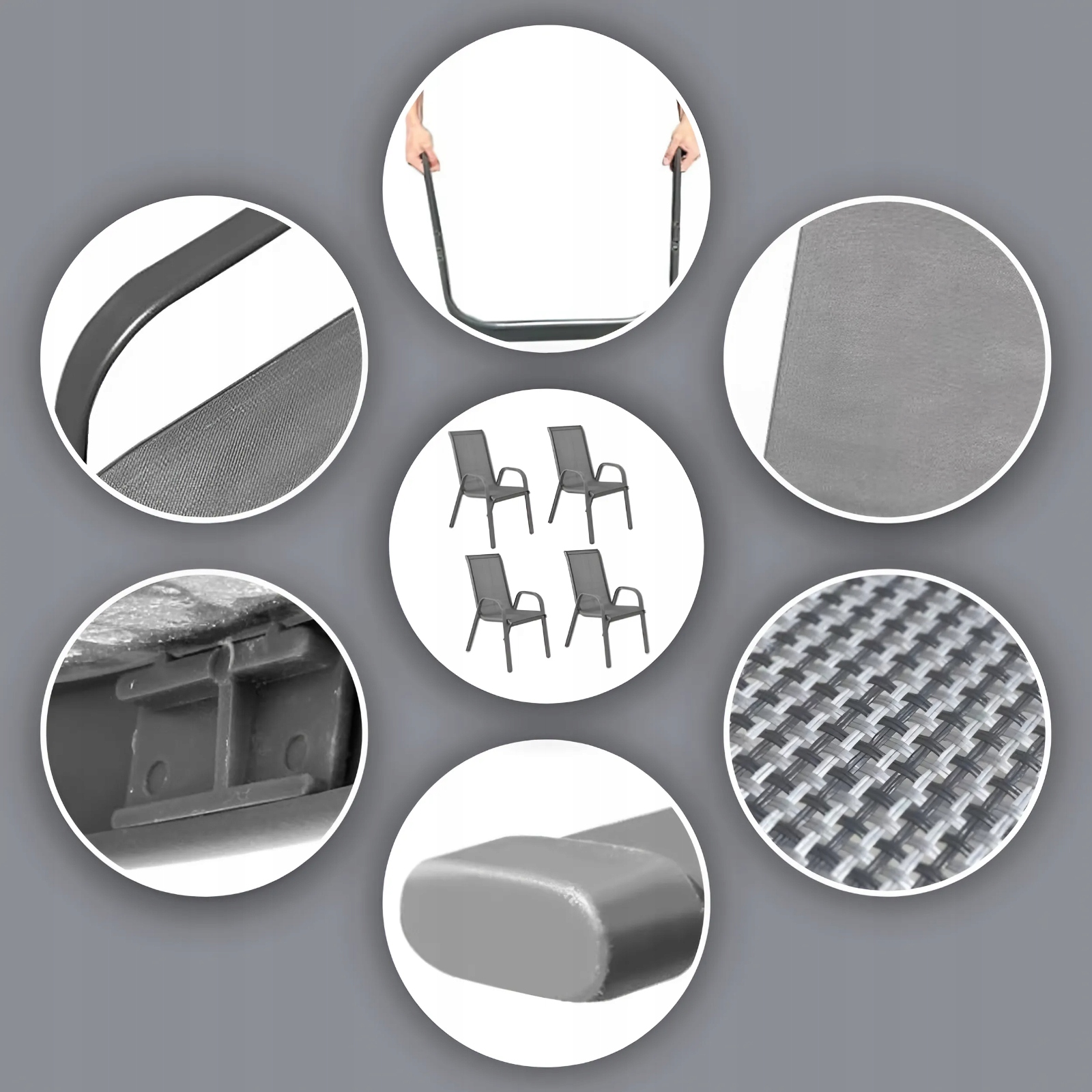 ZESTAW KRZESEŁ NA BALKON TARAS KRZESŁO OGRODOWE FOTEL DO OGRODU TARASU 4szt Liczba sztuk w zestawie 4 szt.