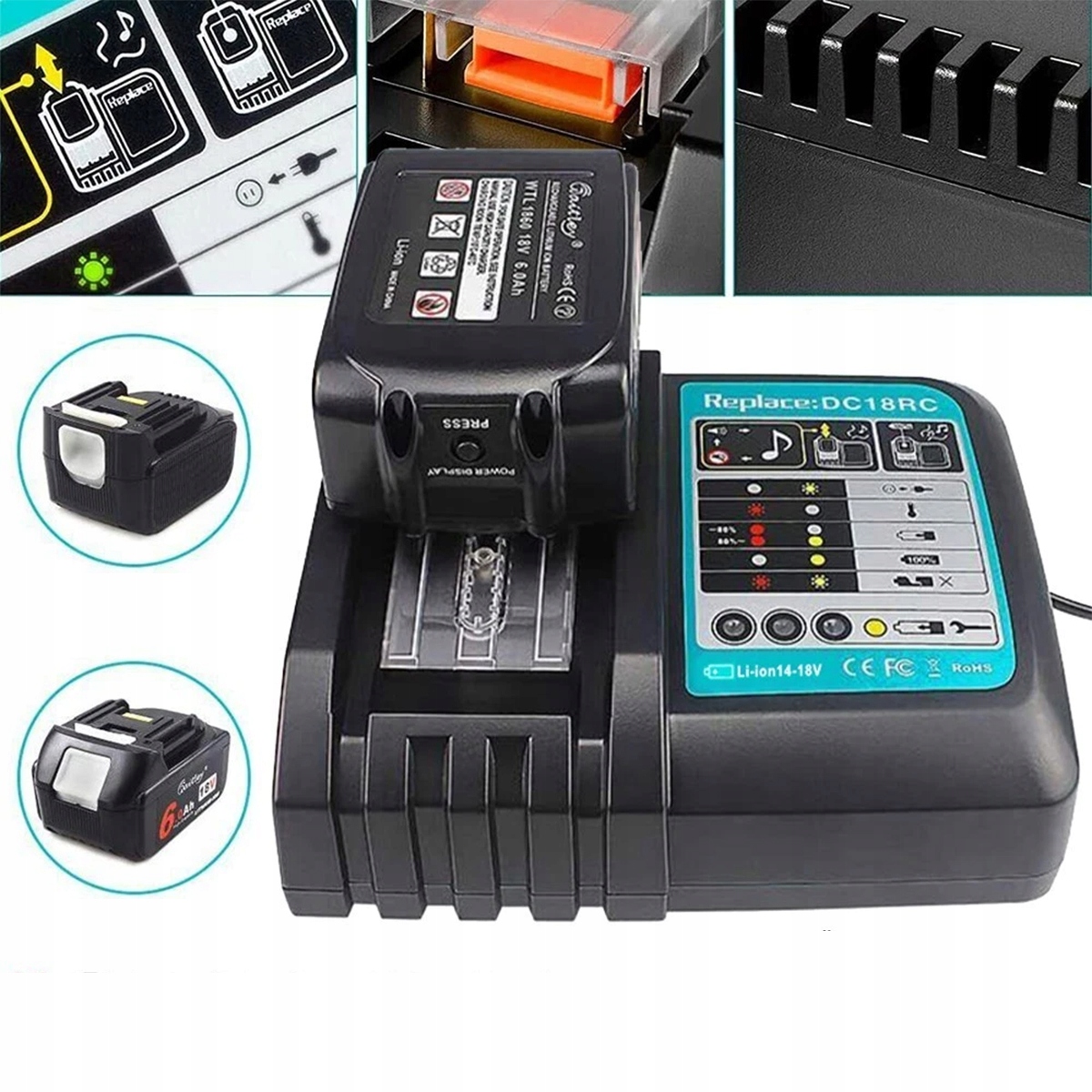 szybka ładowarka do Makita DC18RC Li-Ion 14,4-18V