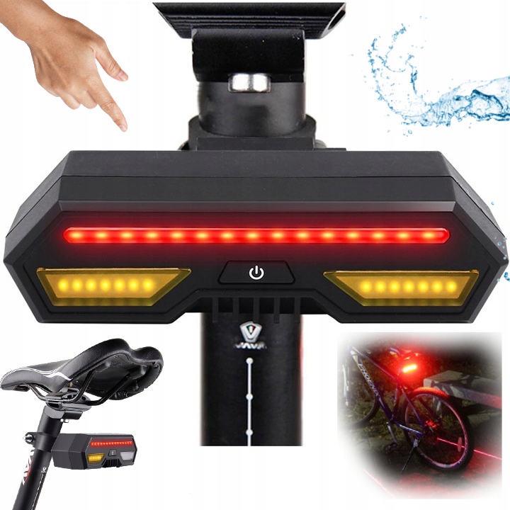 Lampka Rowerowa Na Rower Tył Tylna Kierunkowskaz Profesjonalna Mocna Pro