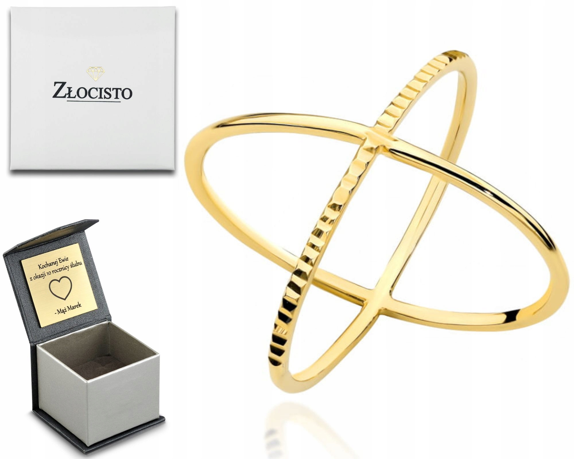 Zlatý Prstýnek X Propletený 585 Gravírování