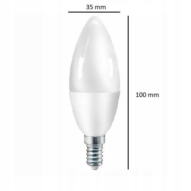 Żarówka LED C35 230v 5w 6500k e14 świeczka Liczba sztuk 1 szt.