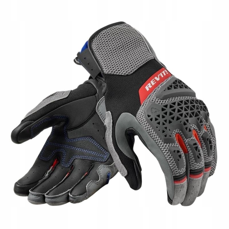 Motocyklové rukavice Revit Sand 5 Grey/red sivá červená