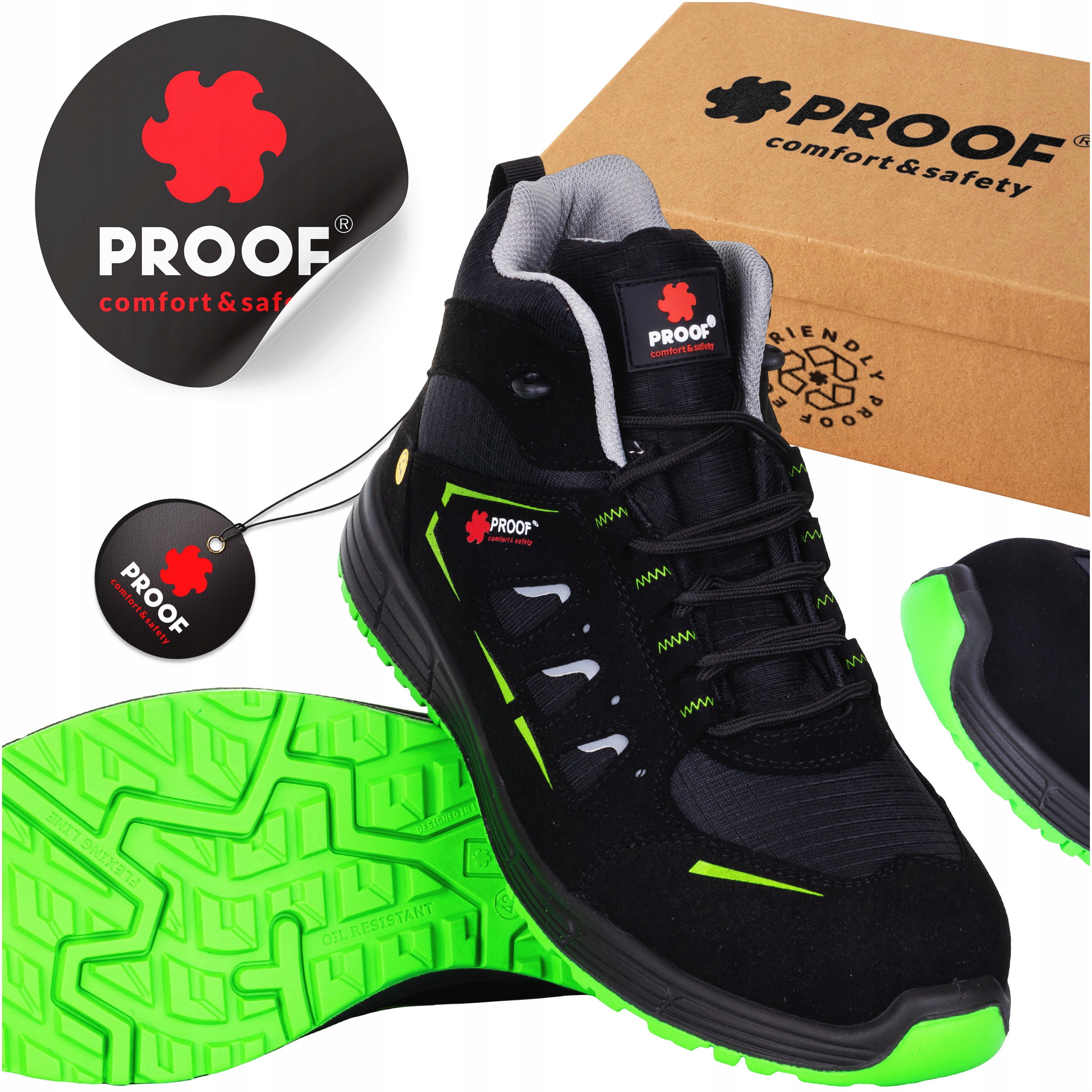 Pánské Pracovní Ochranné Boty Bozp Vysoké Proof S3S Esd Hro vel