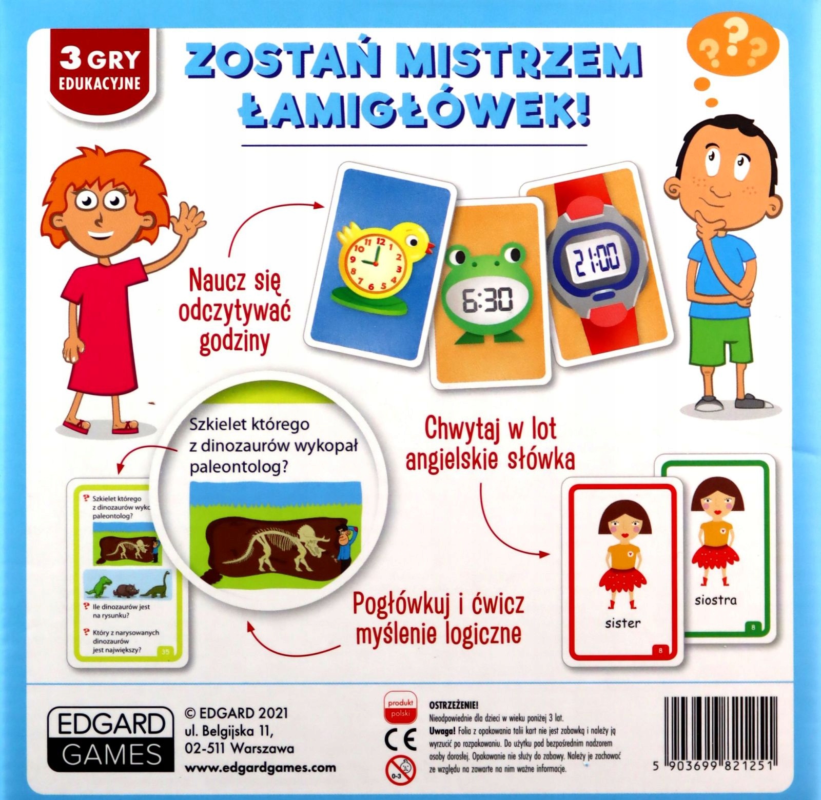 GRY I ZABAWY PRZEDSZKOLAKA EDGARD GAMES Stan opakowania oryginalne