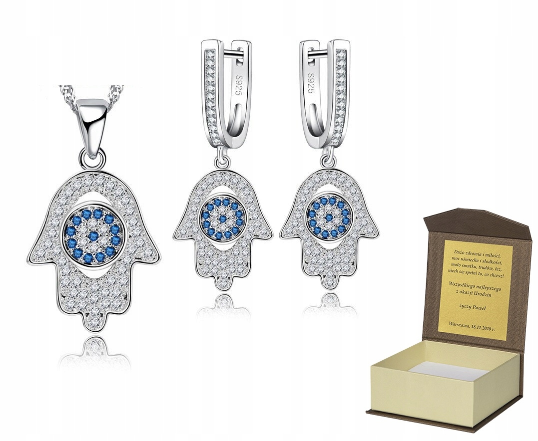 Sada stříbrných náušnice s přívěskem řetízek S106