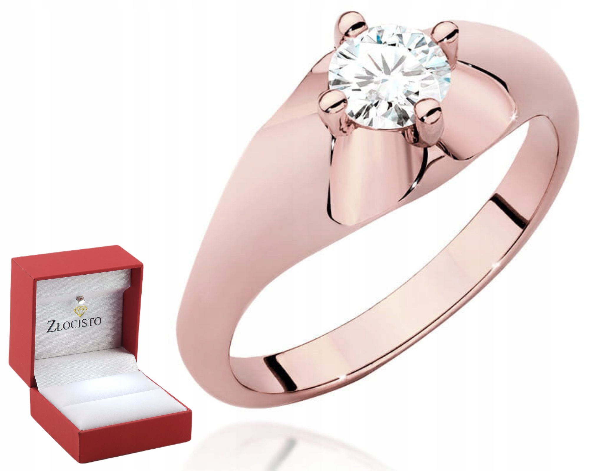 Růžové Zlato Prstýnek S Briliantem Gravírování 585 Bonus Dárek